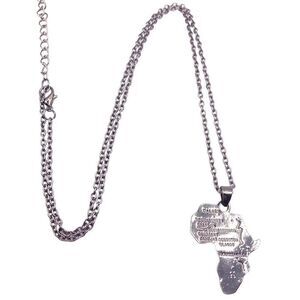 Gunmetal Africa Map Pendant Necklace